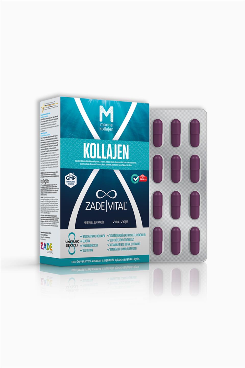 Zade Vital Marine Collagen 40 Kapsül | Zade Vital | Zade Vital Marine Collagen 40 Kapsül