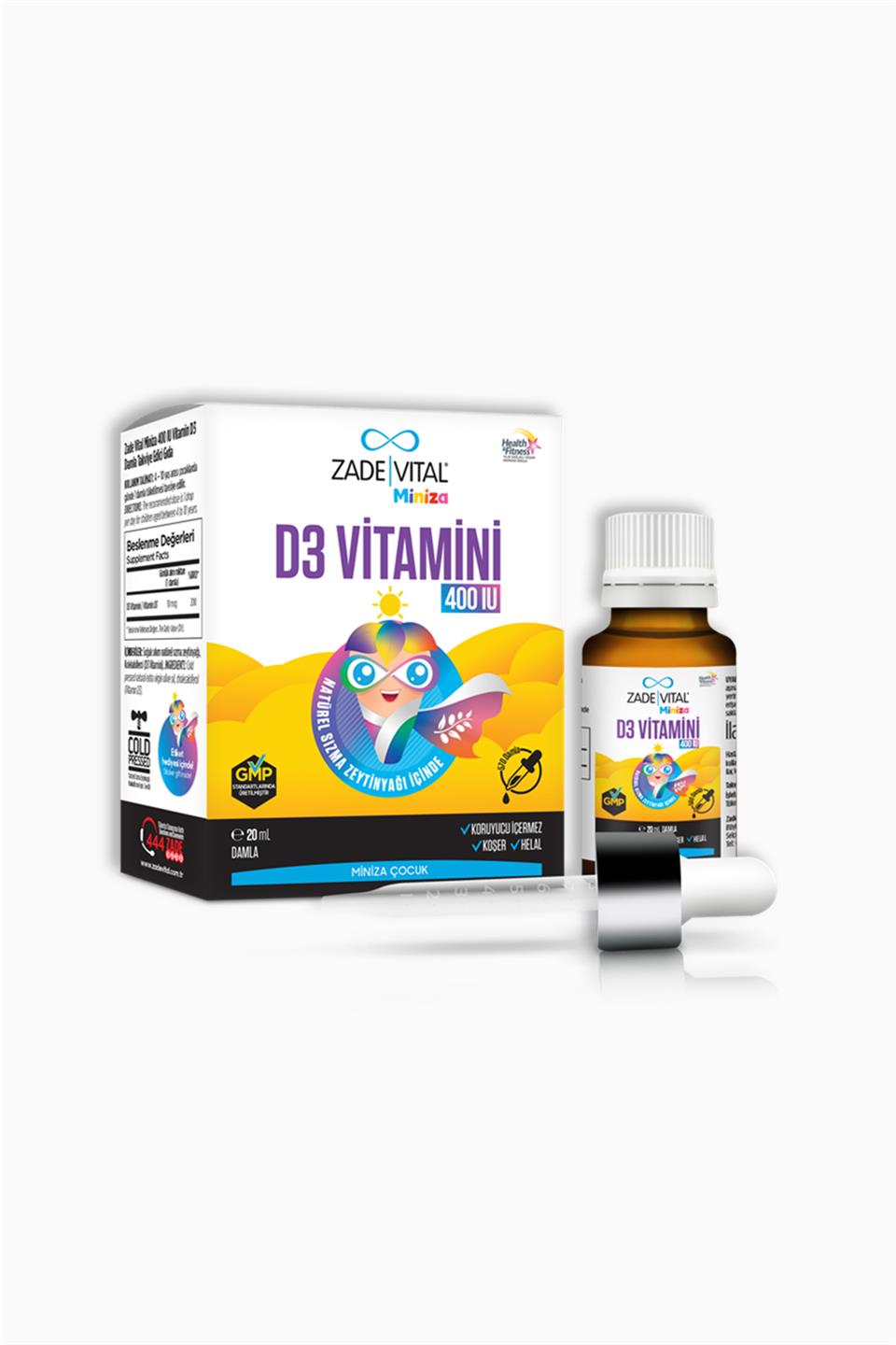 Zade Vital Miniza Vitamin D3 400 IU 20 ml | Zade Vital | Zade Vital Miniza Vitamin D3 400 IU 20 ml