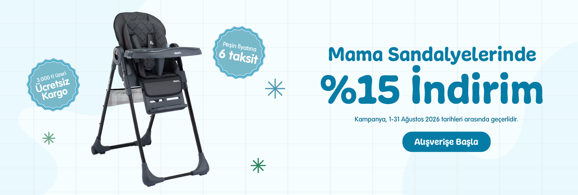 mama sandalyelerinde %15 indirim