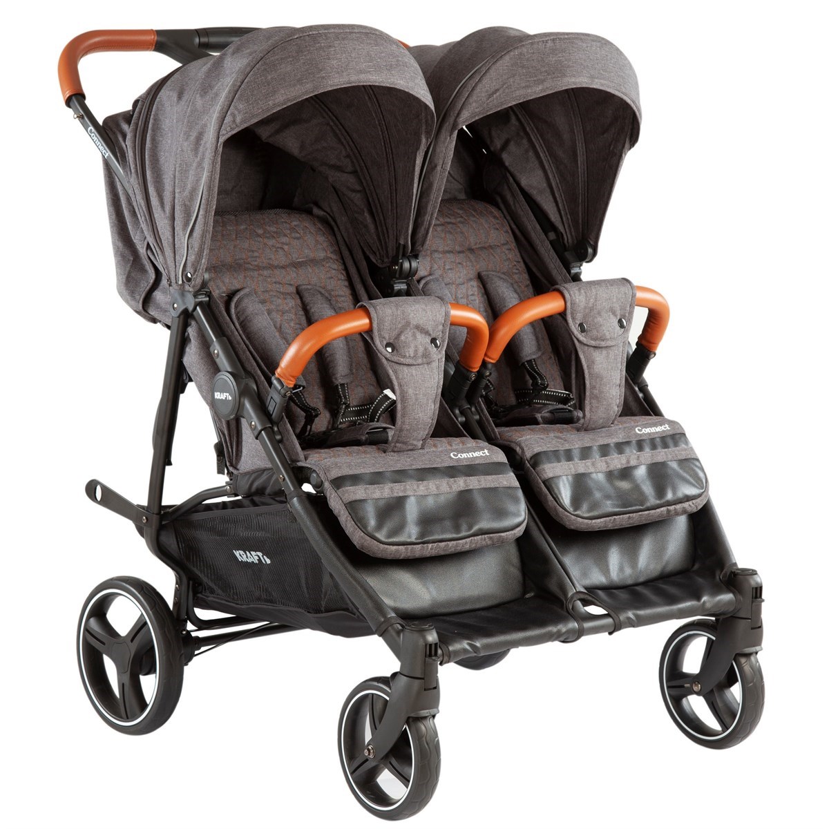 Connect İkiz Bebek Arabası Gri | Kraft