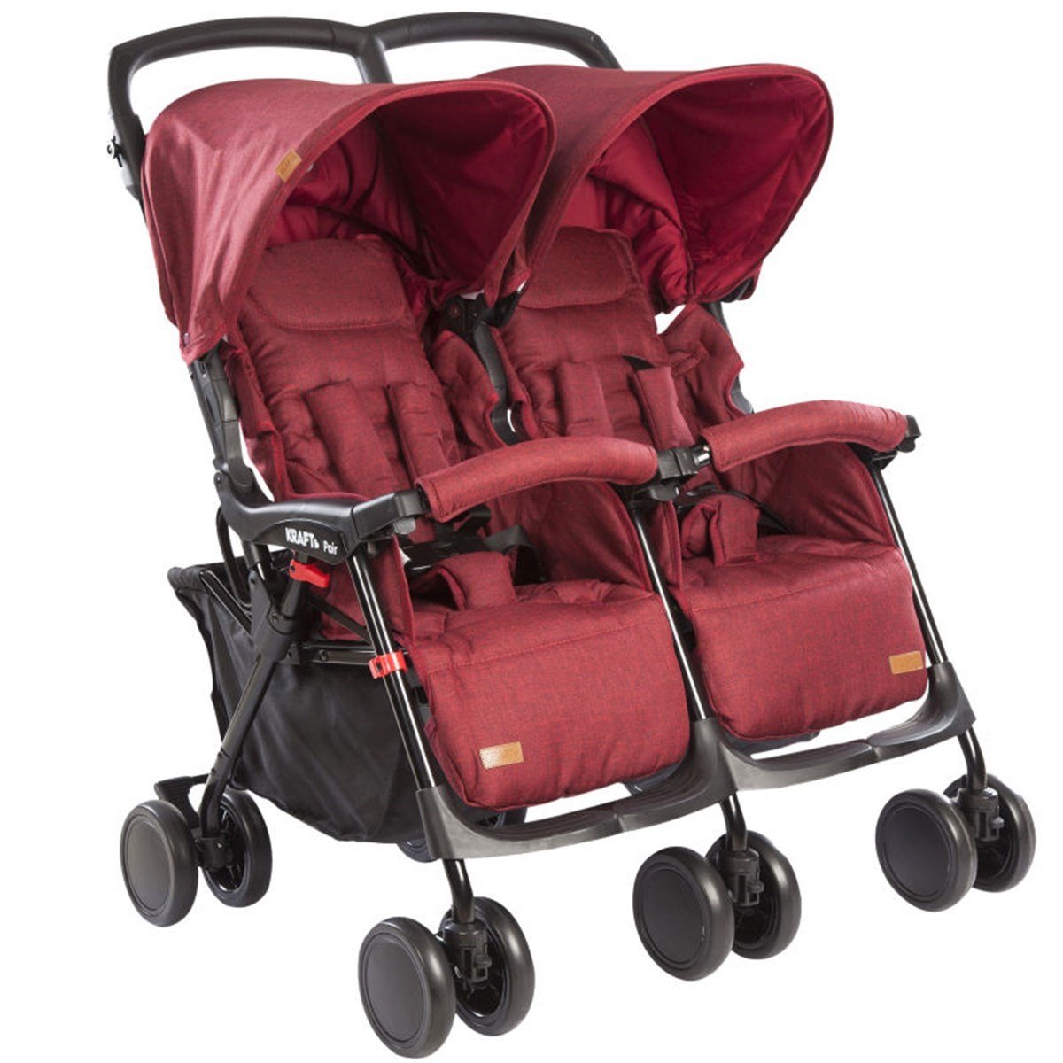 Pair İkiz Bebek Arabası Kırmızı | Kraft