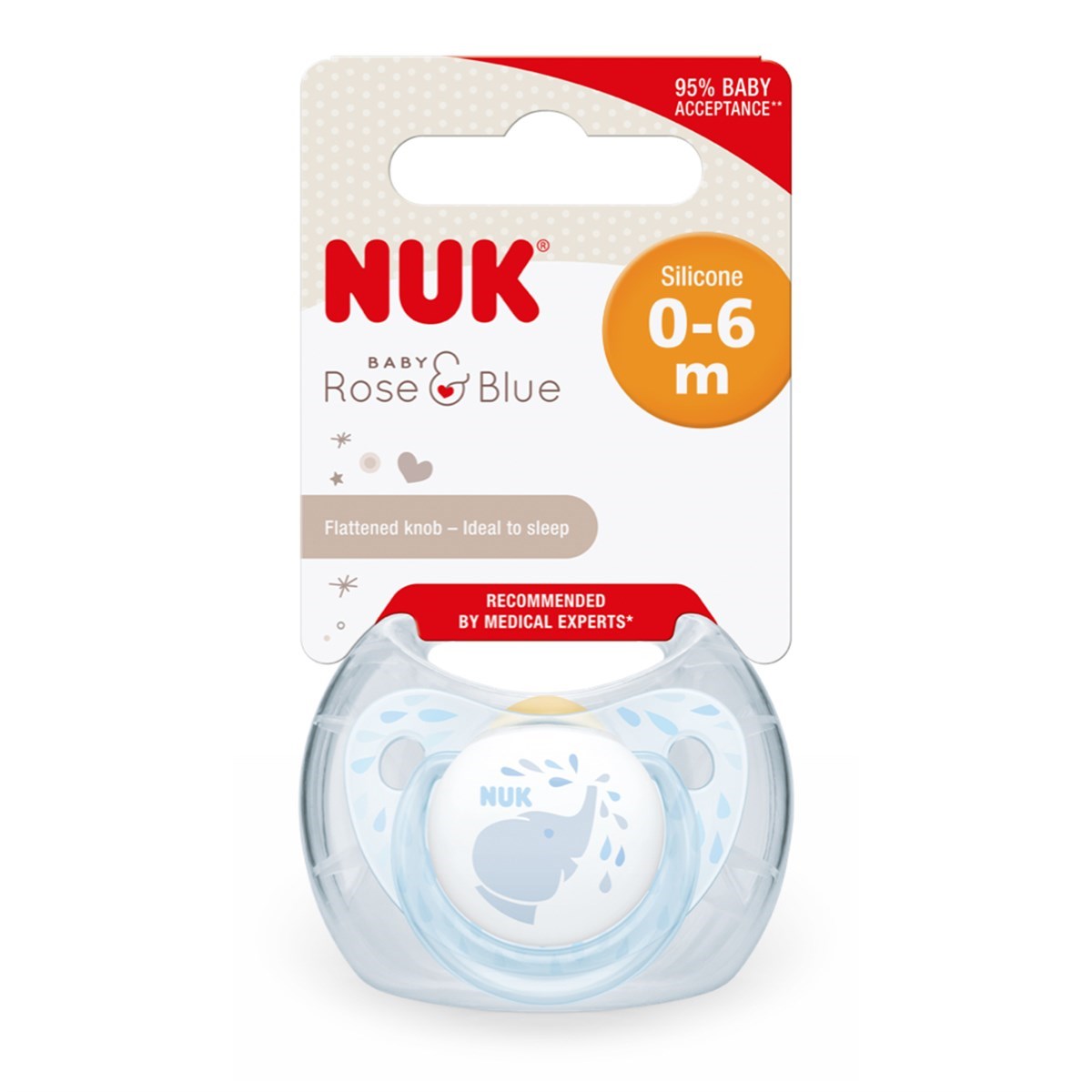 Nuk No:1 Kauçuk Emzik - Baby Blue - Saklama Kutulu | Nuk