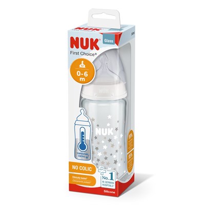 Nuk FC Plus Sıcaklık Göstergeli Cam Biberon 240 ml | Nuk