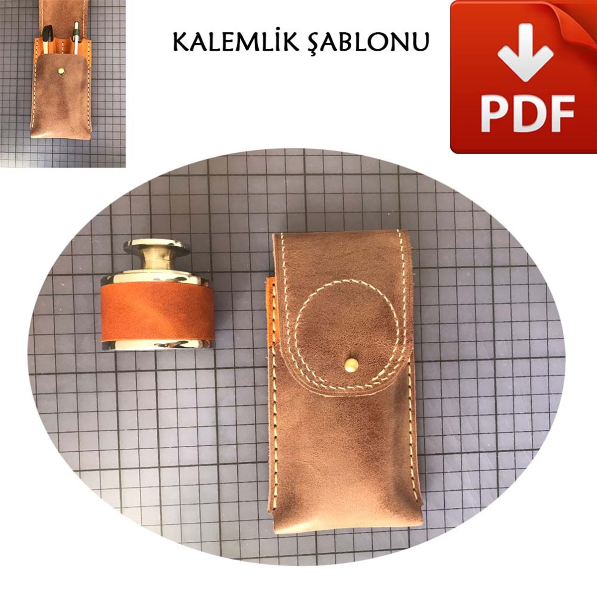 Kalemlik, Leather Pan Case  (Free Pattern)Kalemlik