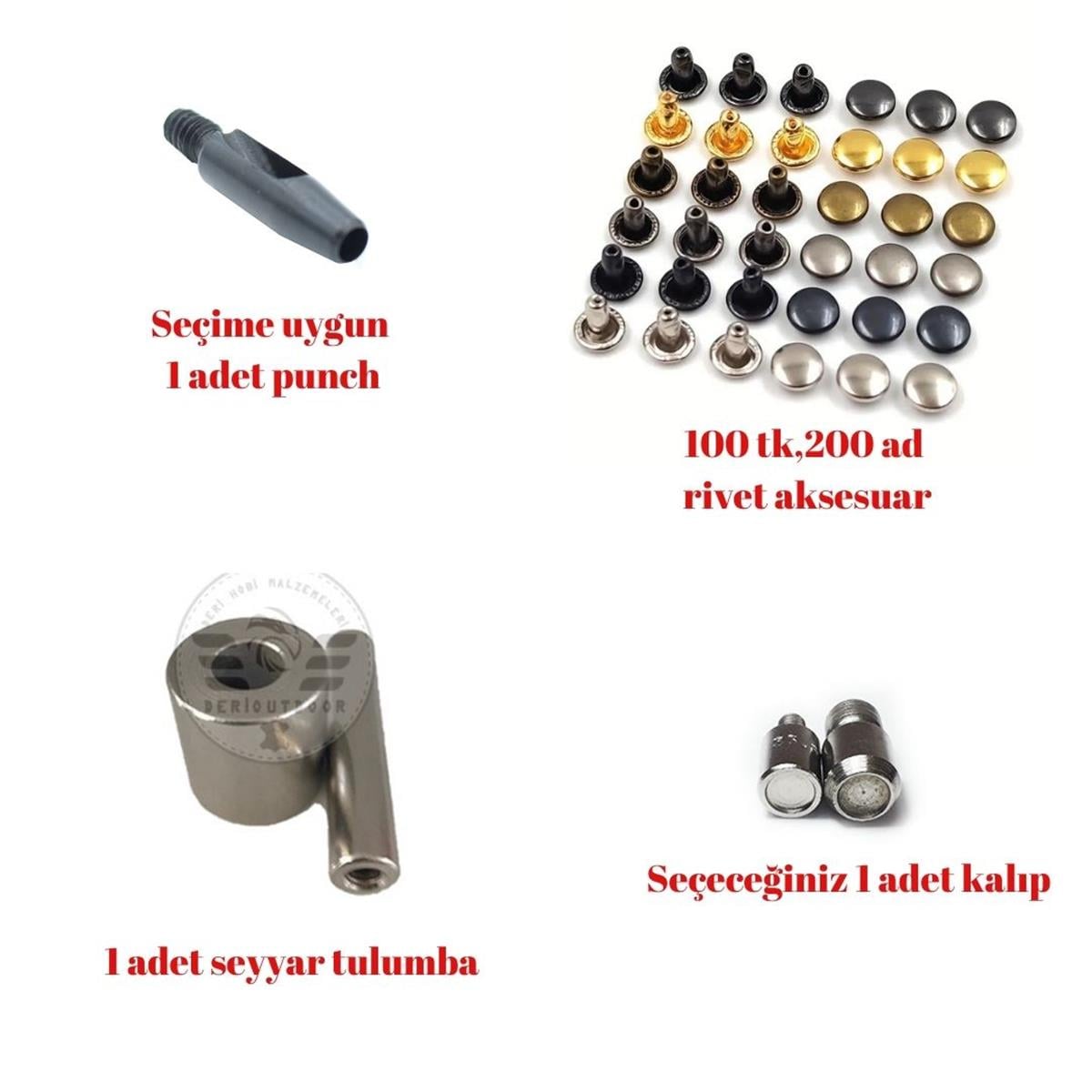 Perçin / Rivet Takma Punch Set 