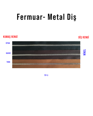 Fermuar Metal Diş (Tip-3)