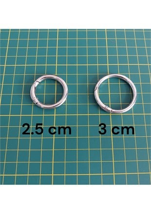 Deri MalzemeKlipsli Halka / derimalzeme.com  KLİPSLİ HALKA ( NİKEL) 3 CM
