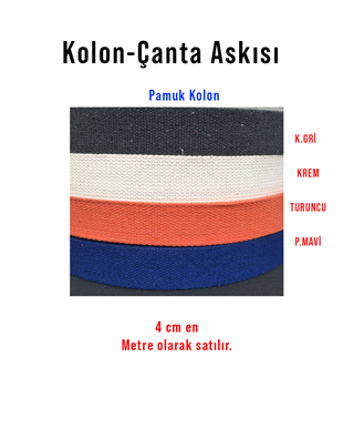 Kolon-Pamuk Kolon (Çanta Askısı) 4 cm