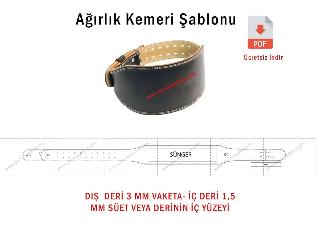 Ağırlık Kemeri-Ücretsiz Şablon ( Free Pdf Pattern) | derimalzeme.comAğırlık Kemeri (Pdf Şablon)-Ücretsiz Şablon
