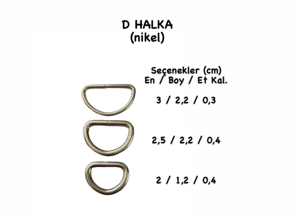 D Halka (2 Adet,Nikel)