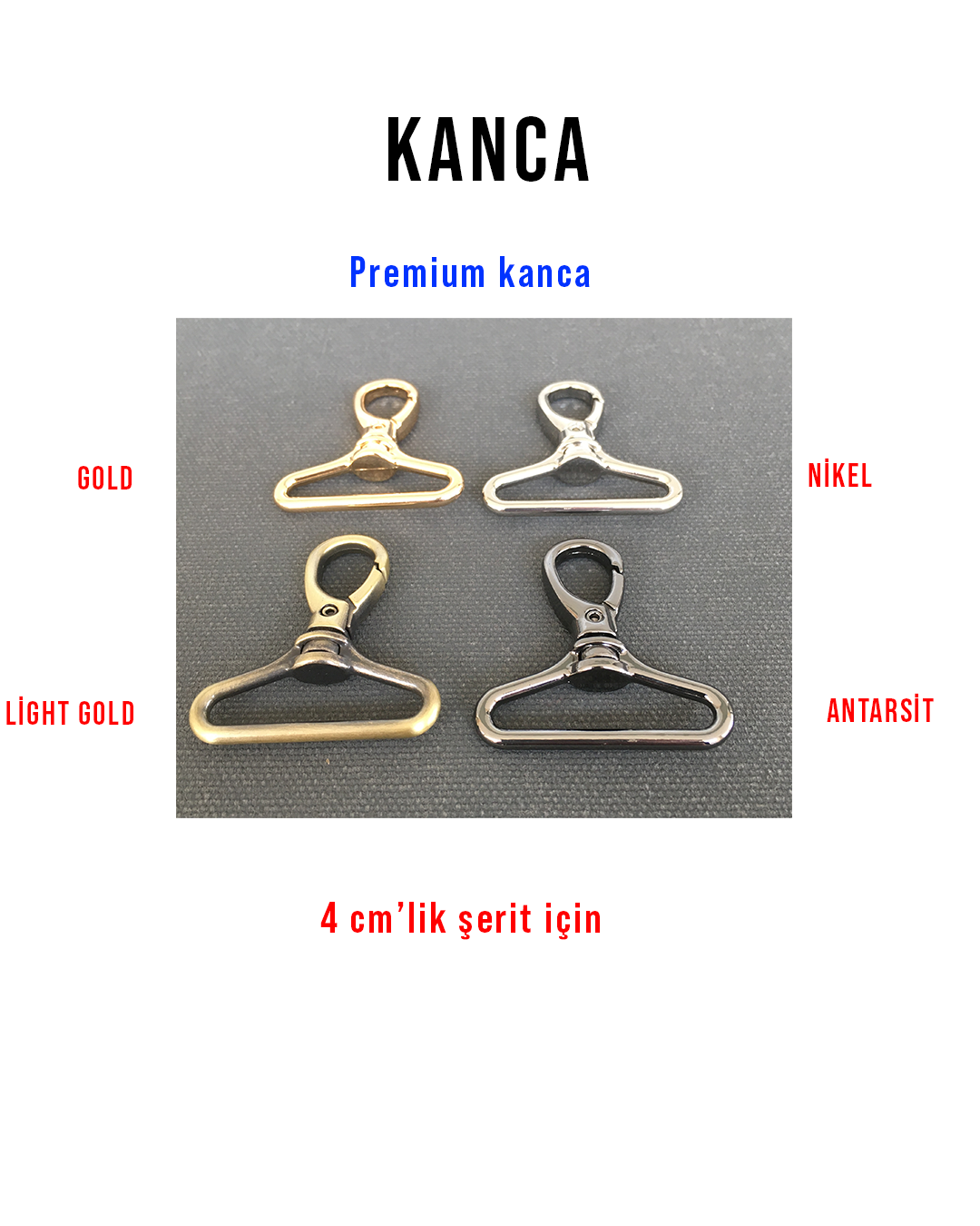 Deri MalzemeKanca, (Premium, Nikel) | derimalzeme.comKanca 4 Cm'lik (Premium)