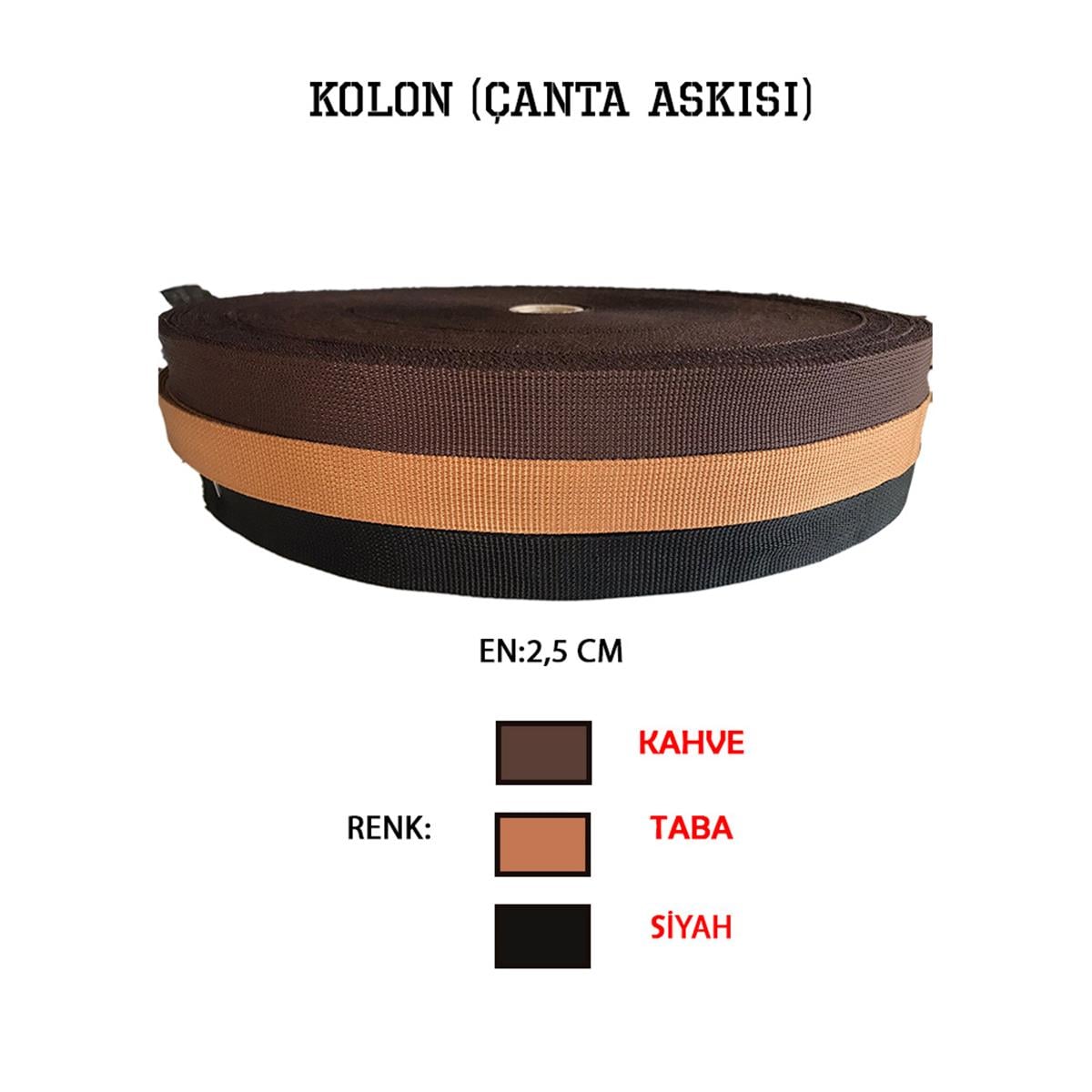 Kolon (Çanta Askısı) | www.derimalzeme.comKolon (Çanta Askısı) 2.5 cm
