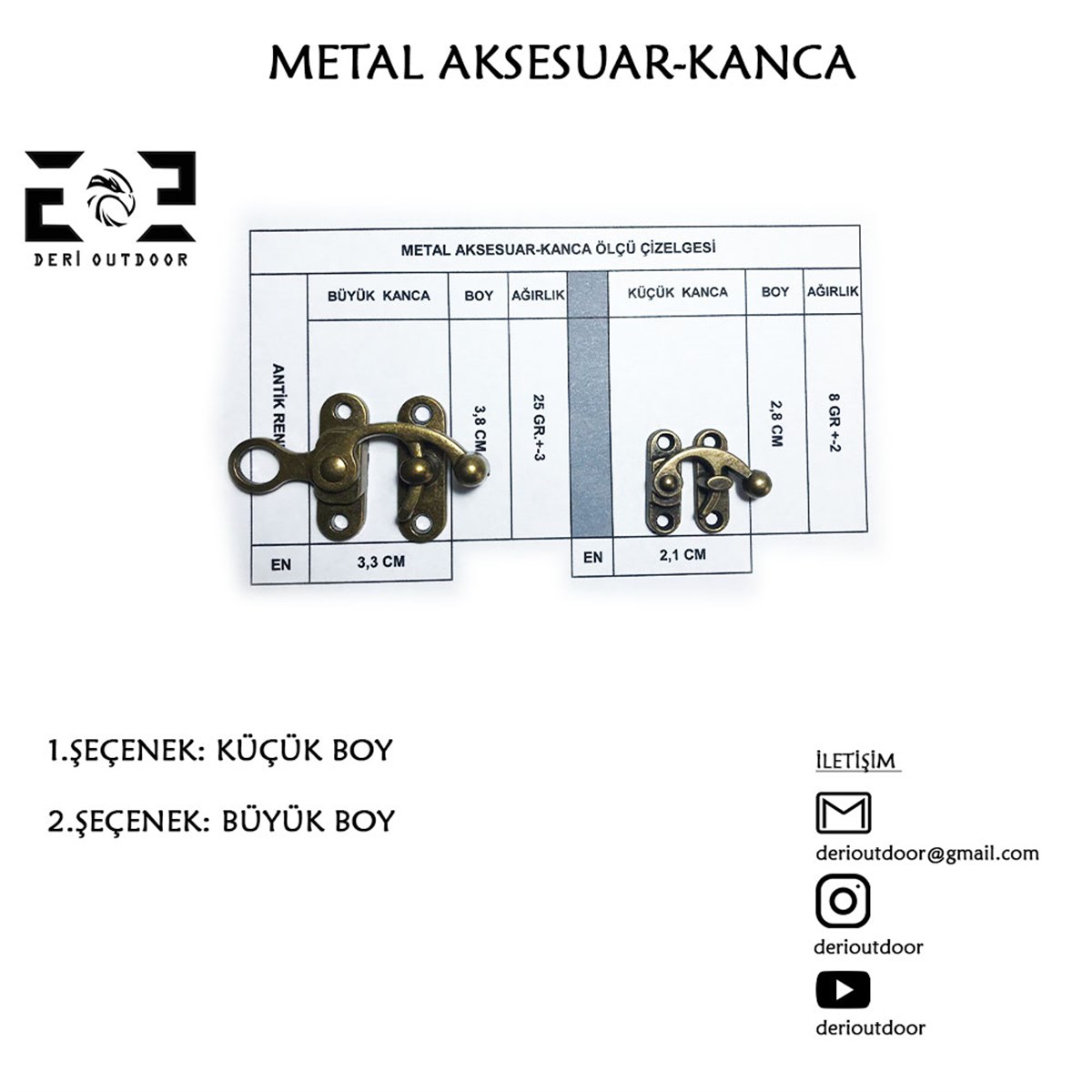 Metalaksesuar Kanca-Büyük/Küçük Boy | derimalzeme.com