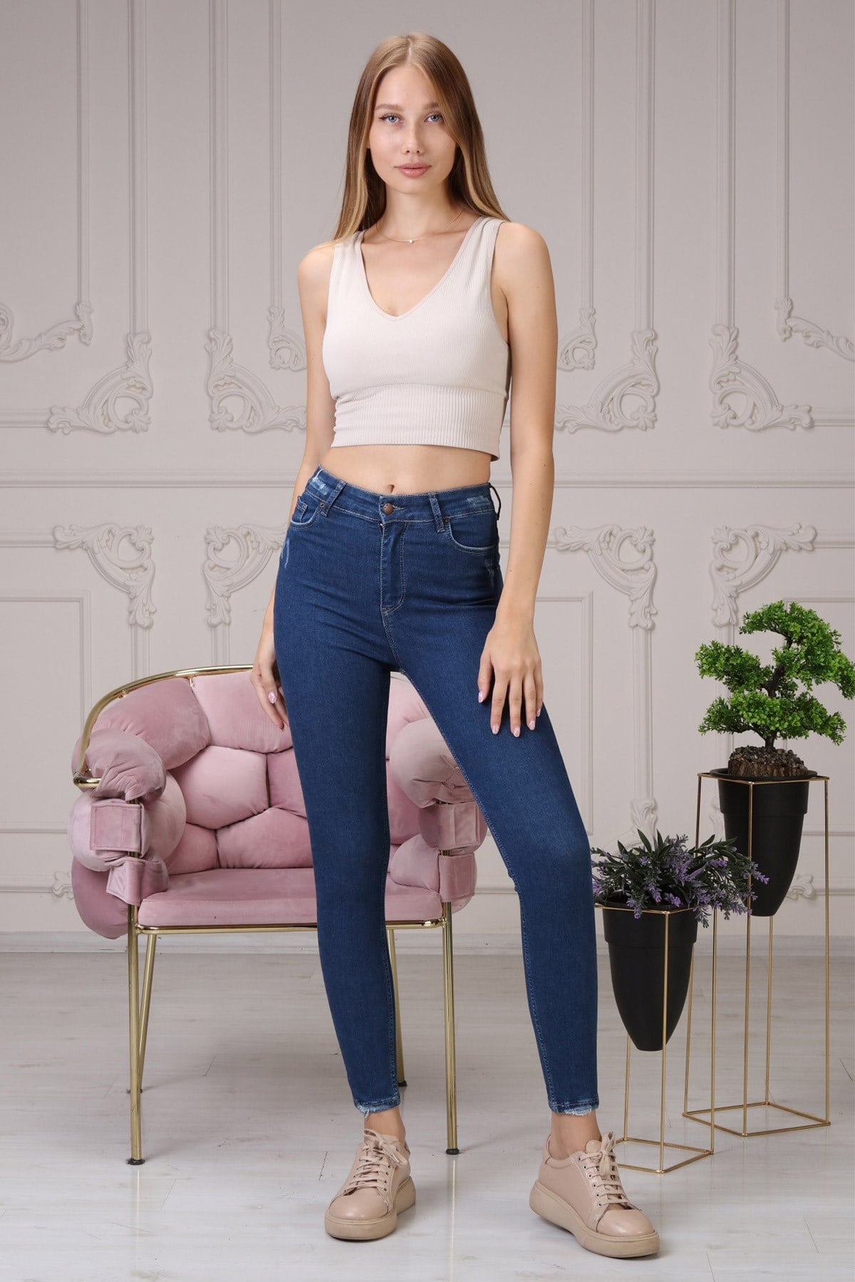 The Bark Skinny Jean Kadın Pantolon 1031-950 Lacivert