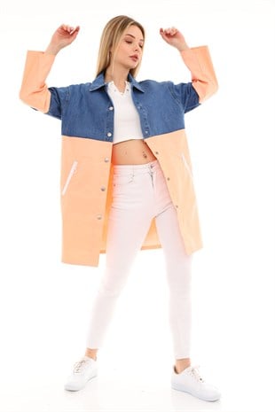 The Bark Çift Renk Kadın Yağmurluk 1177 Somon