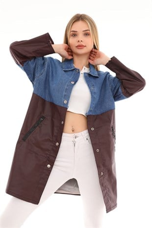 The Bark Çift Renk Kadın Yağmurluk 1177 Kahve