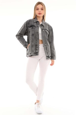 The Bark Kadın Jean Klasik Ceket 1039 Siyah