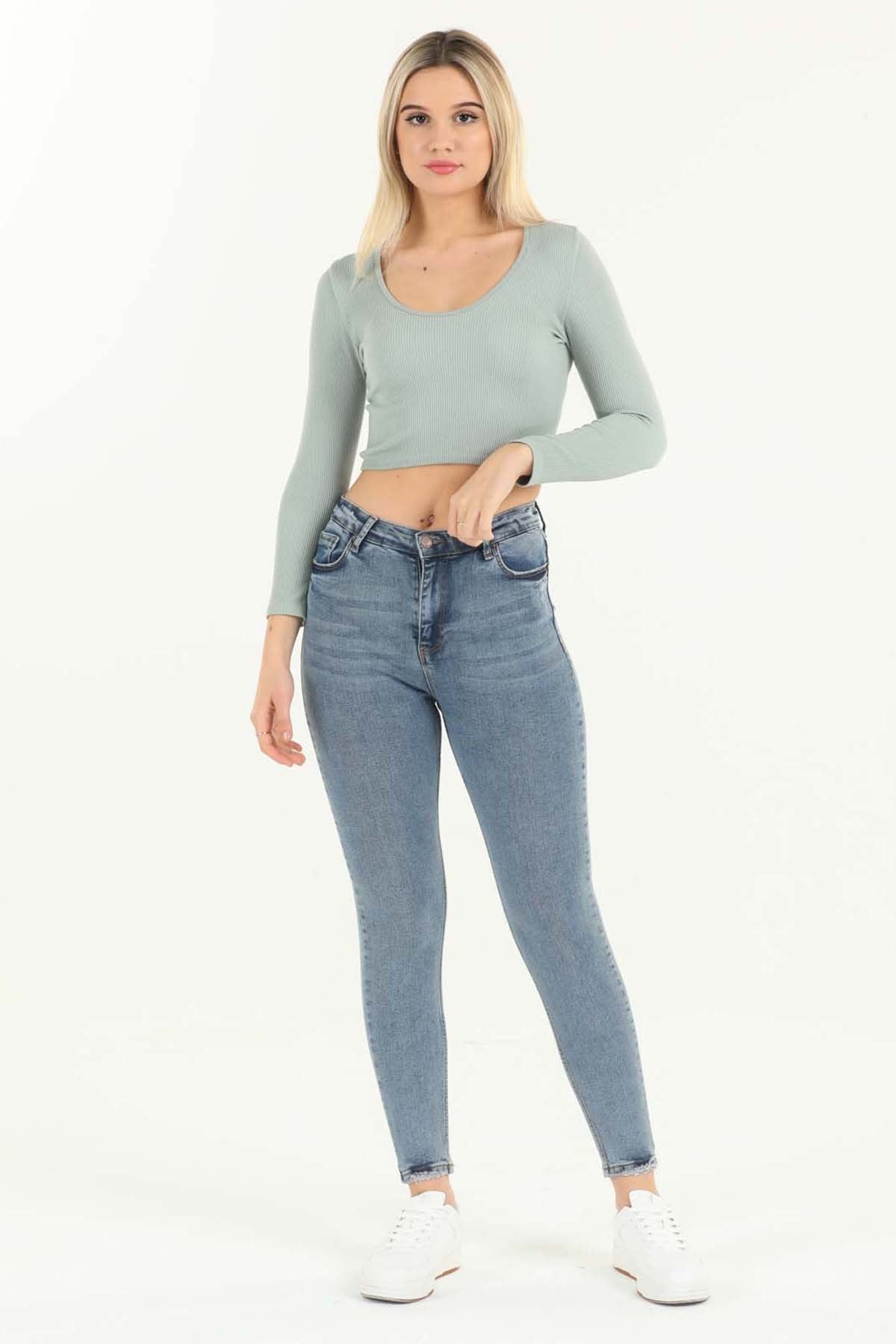 The Bark Skinny Jean Kadın Pantolon 1031-991 Mavi