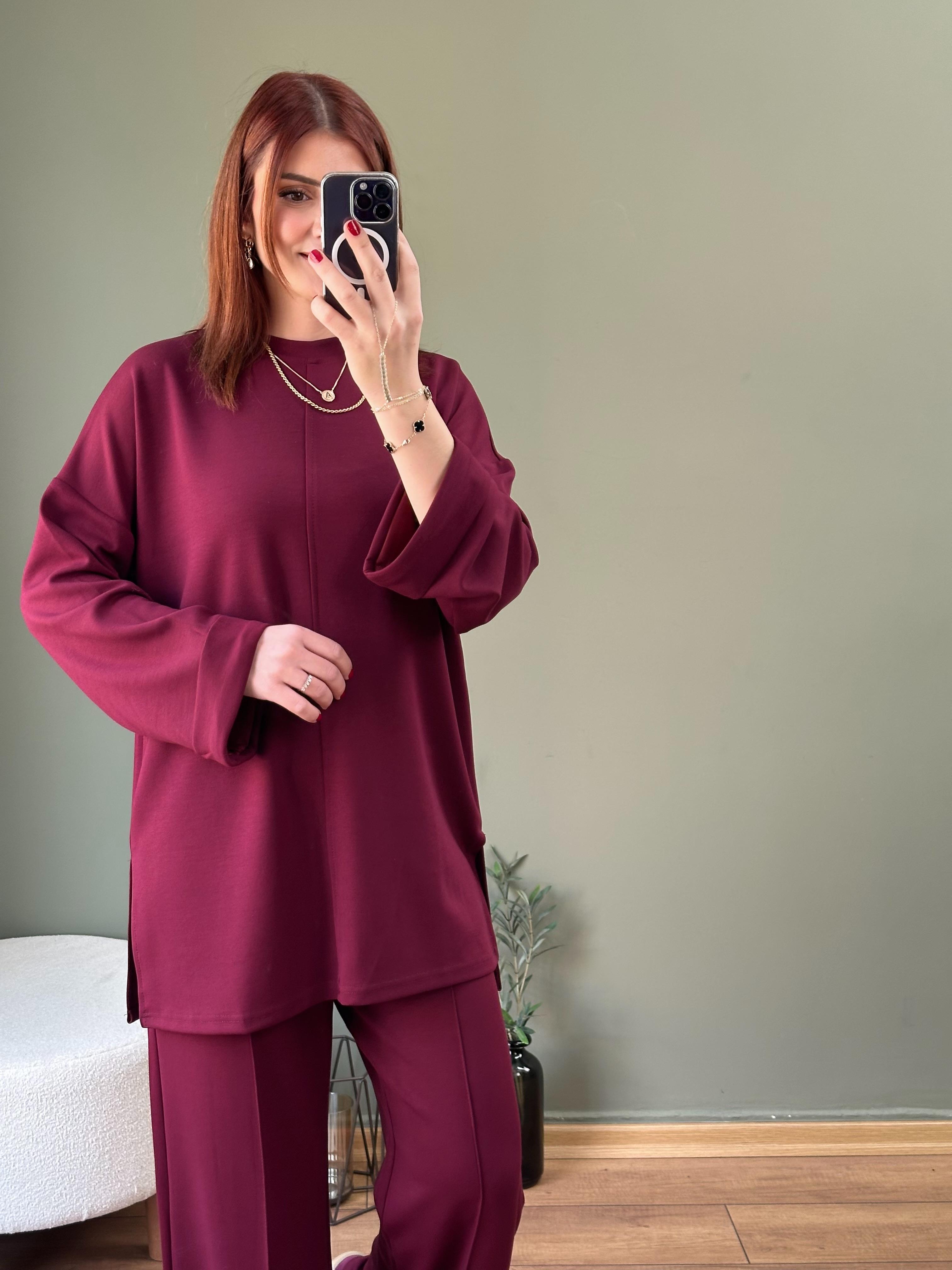 PREMİUM KALİTE MODAL KUMAŞ TAKIM BORDO