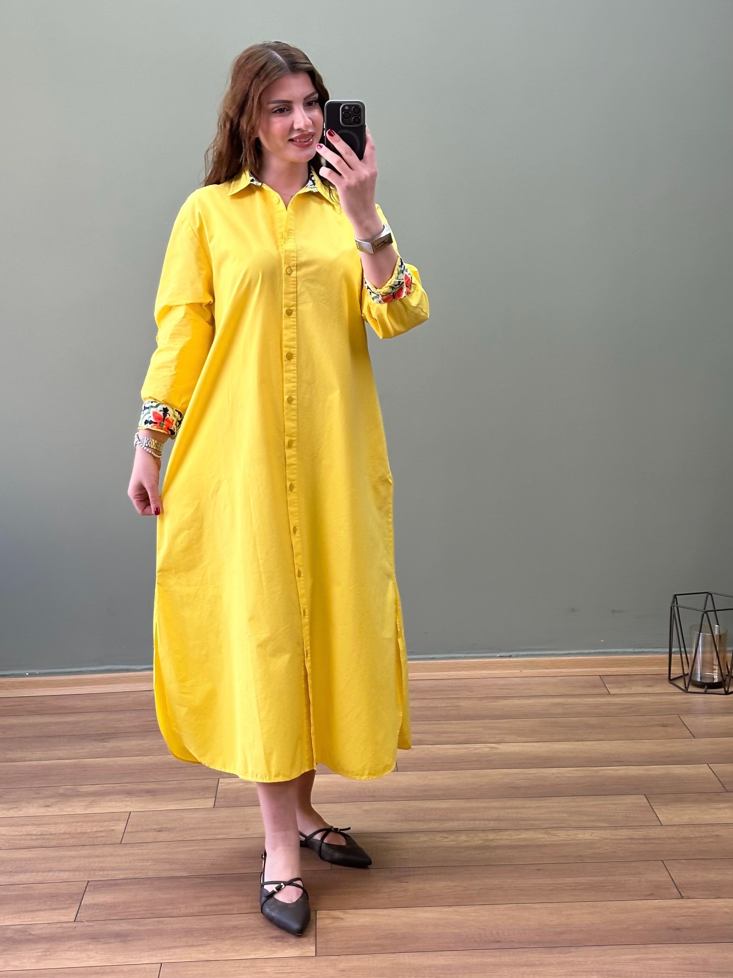 PREMİUM LONDON ELBİSE SARI