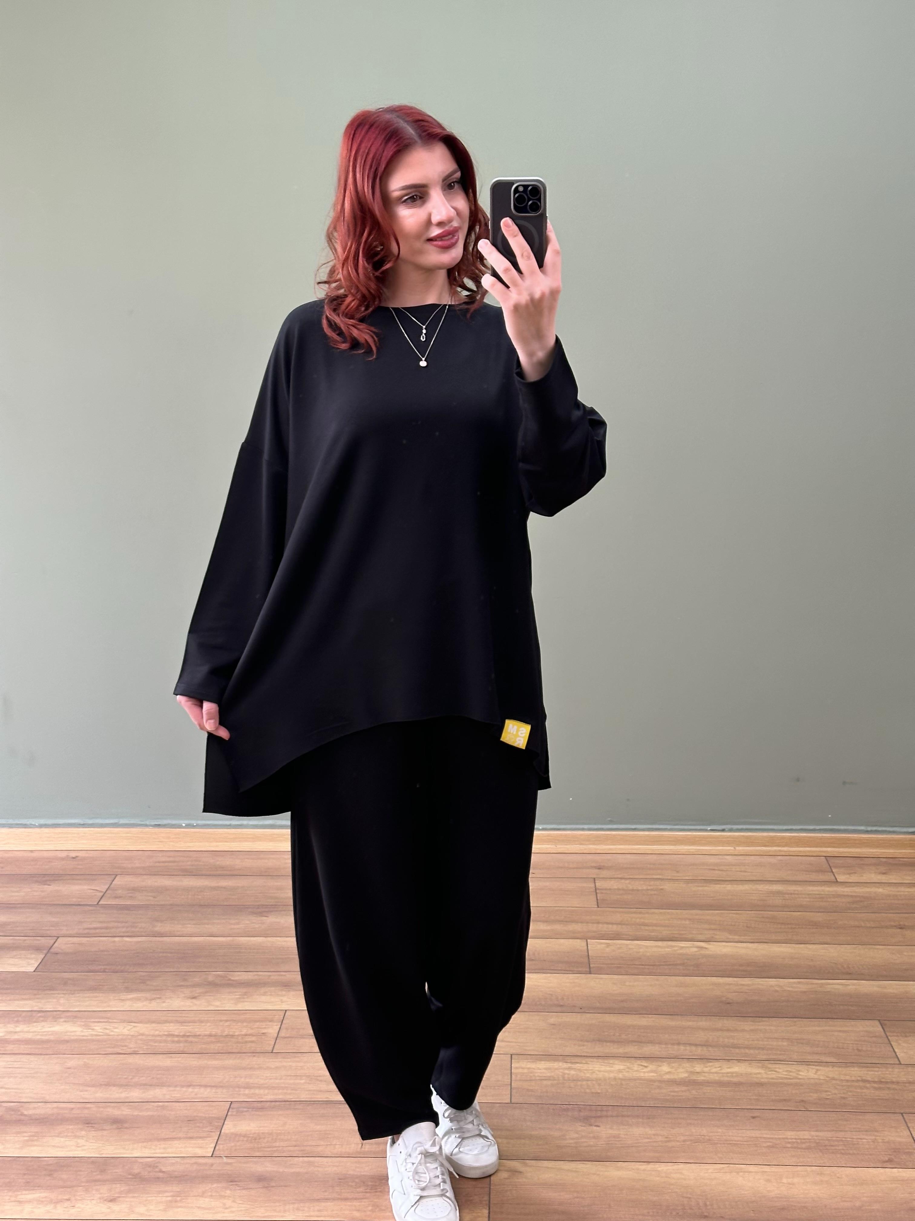 İKİ İPLİK PAMUKLU TAKIM SİYAH