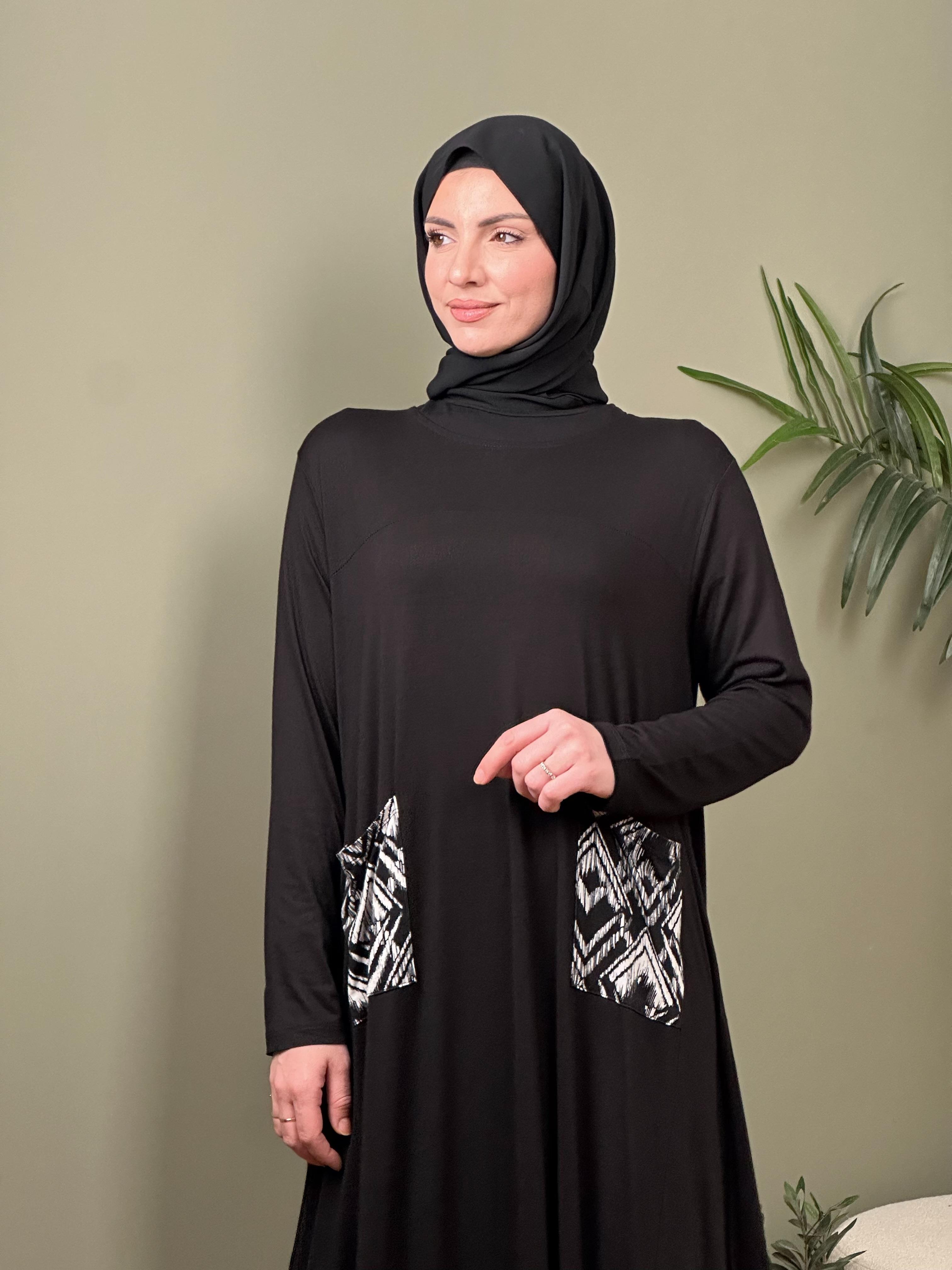 ORGANİK PAMUK CEP DESENLİ SWEAT ELBİSE 
