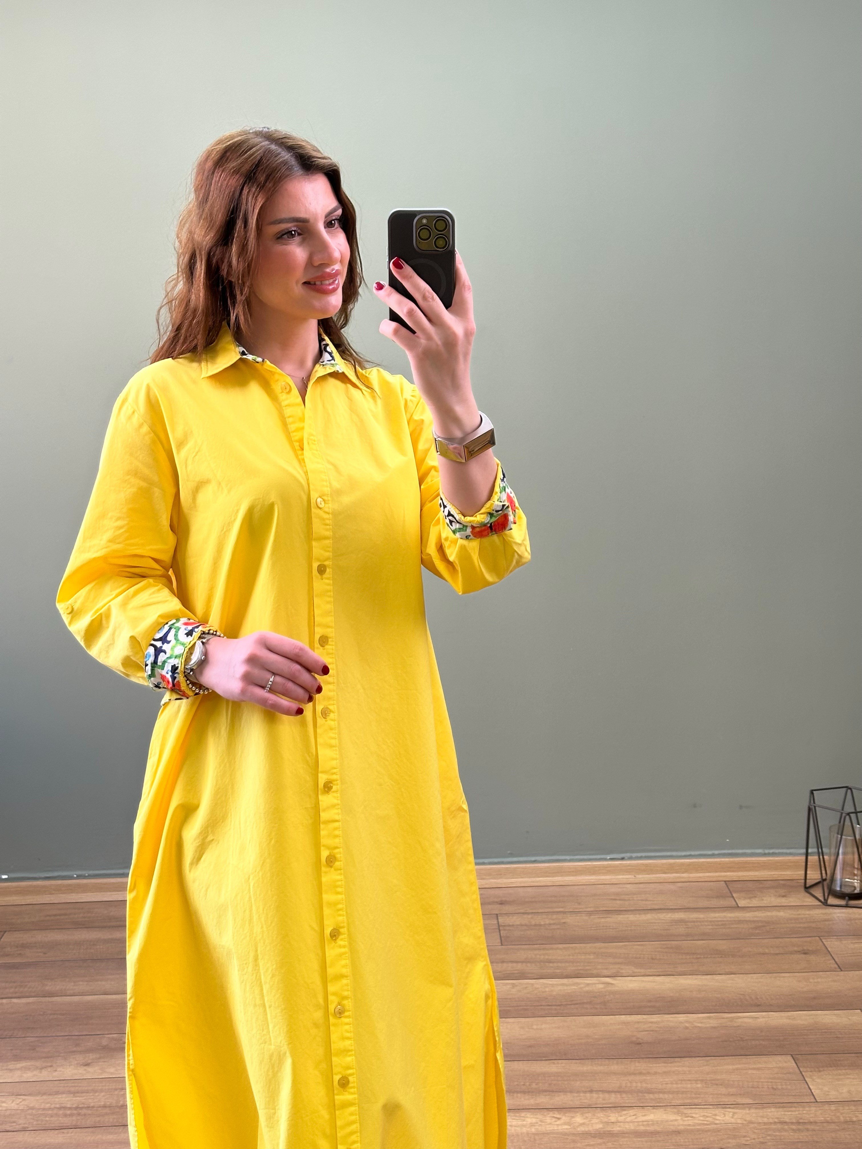 PREMİUM LONDON ELBİSE SARI