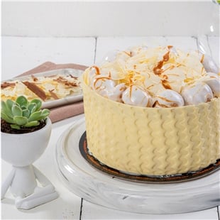 Muzlu Krokanlı Beyaz İncili Pasta