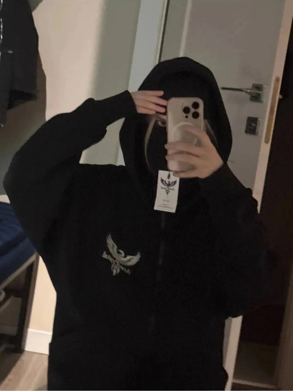 3 İplik ( Kalın )  Şardonlu ( İçi Pamuklu )  Unisex Kar Maskeli Kapüşonlu Oversize Hırka