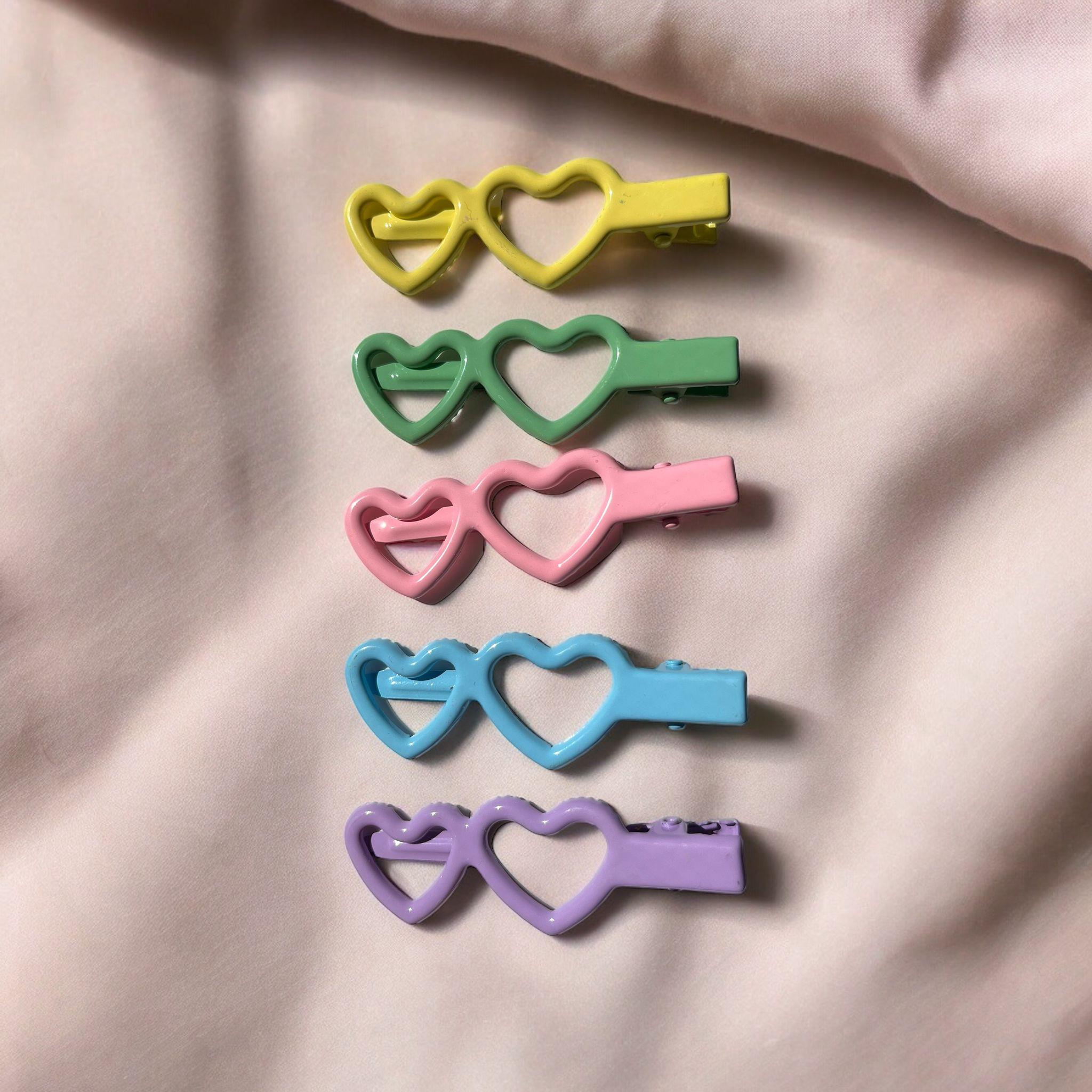 5 li Cute Renkli Heart Toka