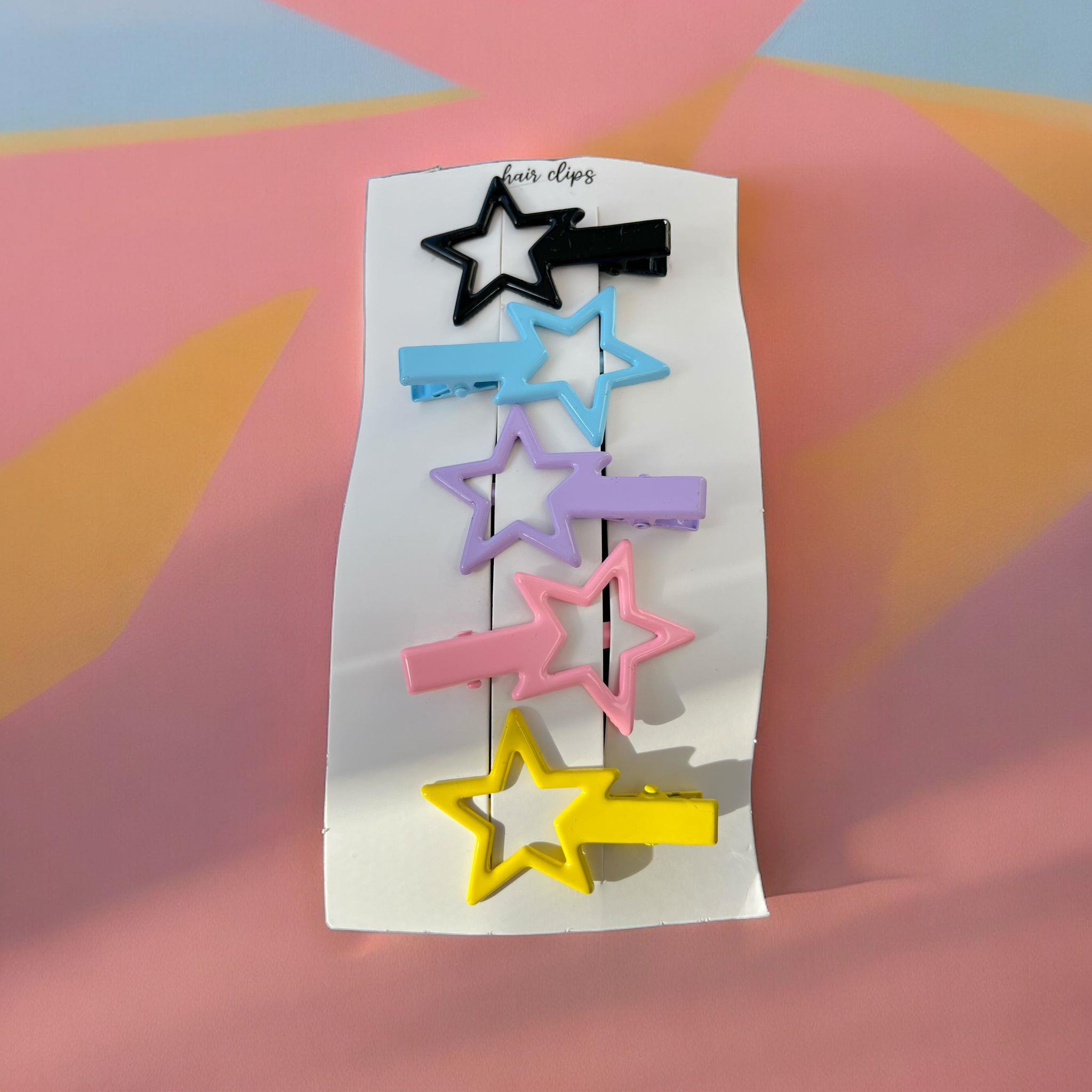 5 li Cute Renkli Star Toka