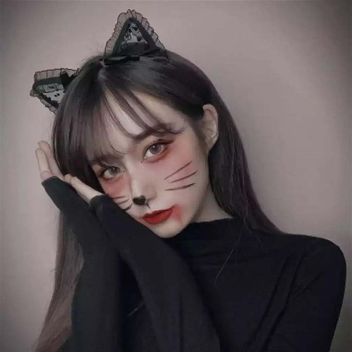 Anime Cosplay Kurdeleli Siyah Kedi Taç
