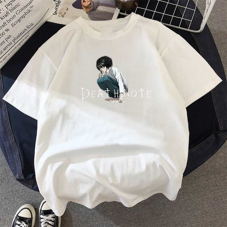 Anime Death Note L Unisex Oversize Beyaz T-shirt & Şort İkili Takım
