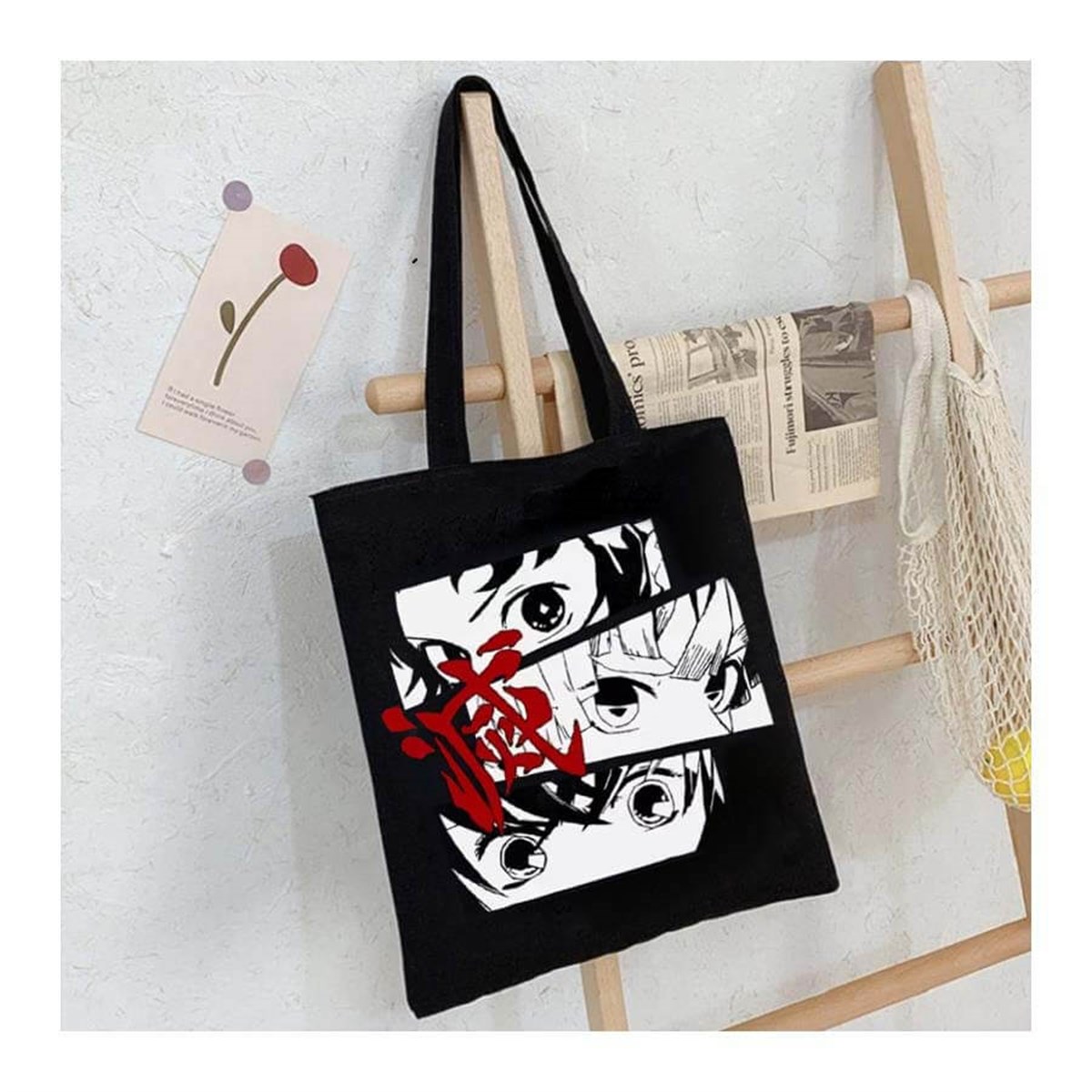 Anime Demon Slayer Eyes Unisex Bez Çanta