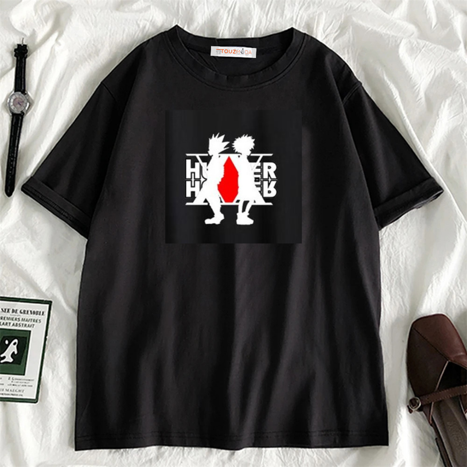 Anime Hunter X Hunter Logolu Unisex Oversize Siyah T-shirt & Şort İkili Takım