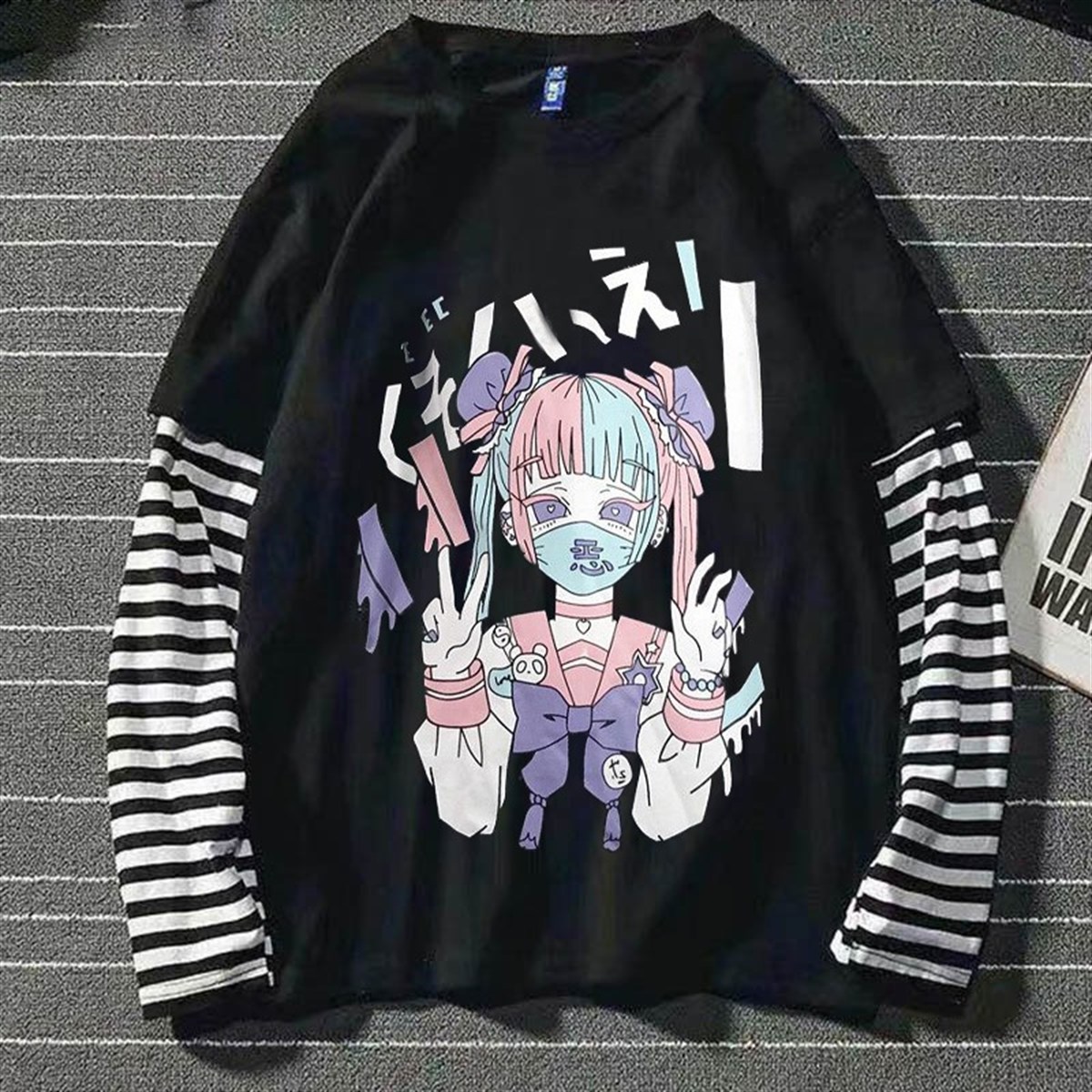 Anime Oversize Bad Girl Sailor Moon Siyah Uzun Kollu Unisex T-shirt
