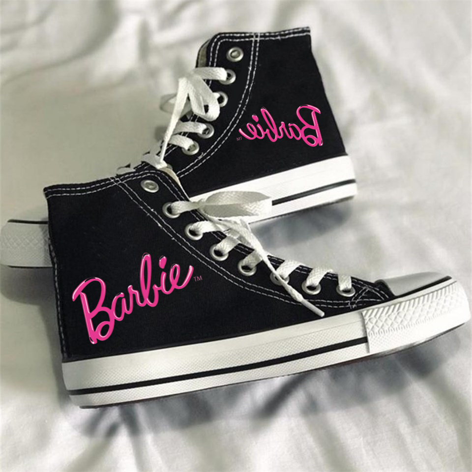 Barbie Logo Siyah Unisex Kanvas Ayakkabı