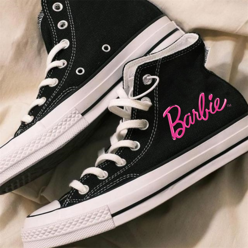 Barbie Logo Siyah Unisex Kanvas Ayakkabı