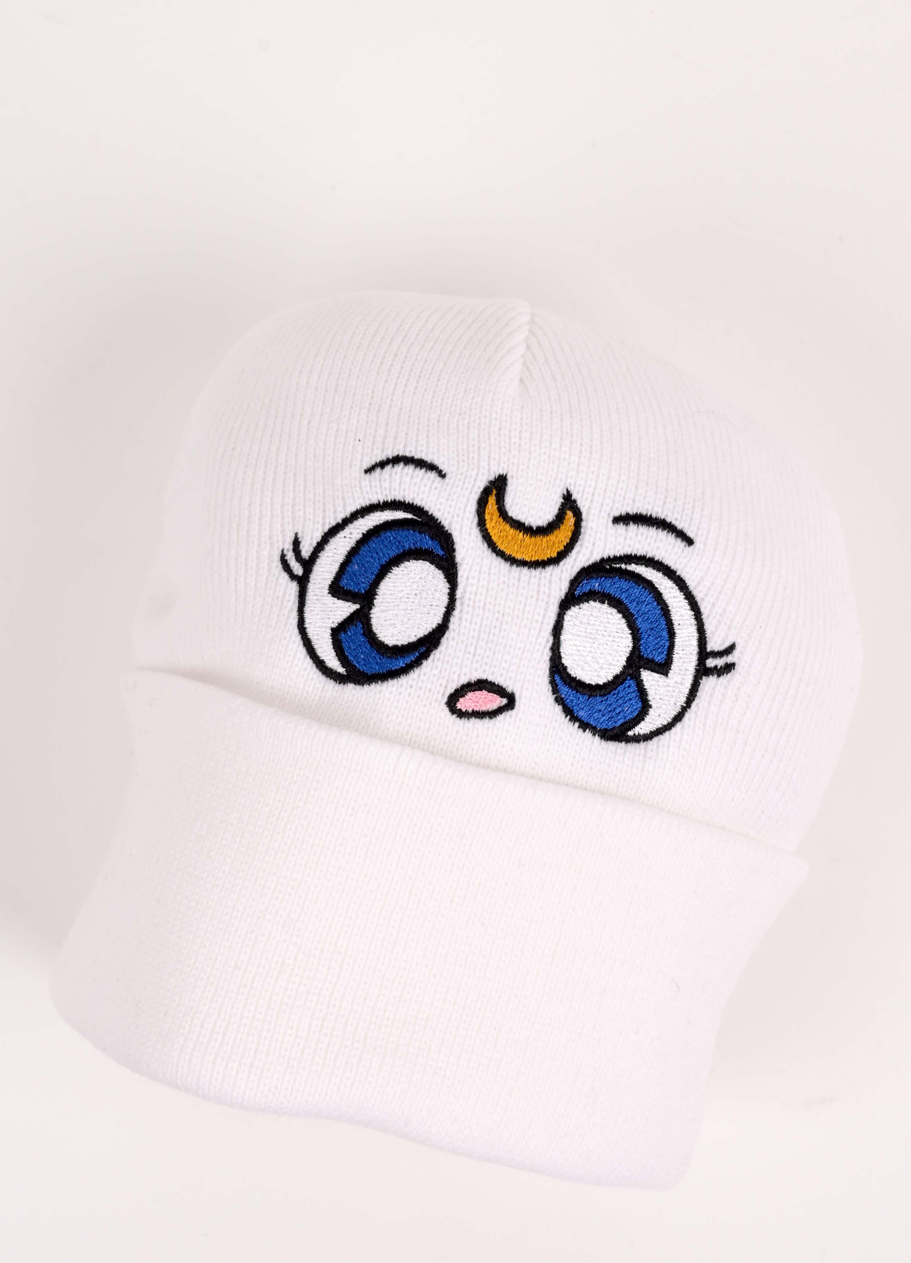 Sailor Moon Nakış İşleme Unisex Beyaz Bere