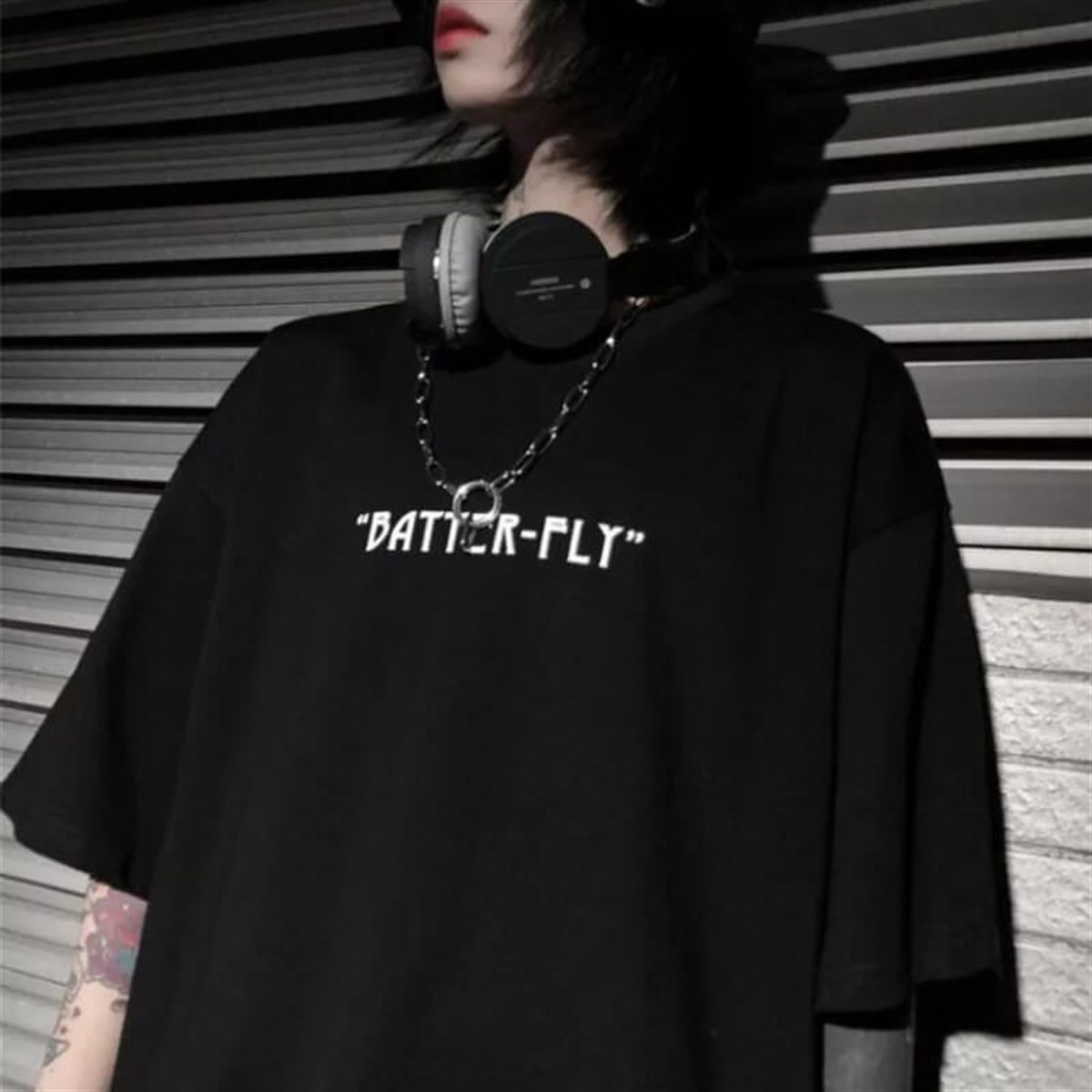 Dark Punk Butterfly Siyah Unisex T-shirt
