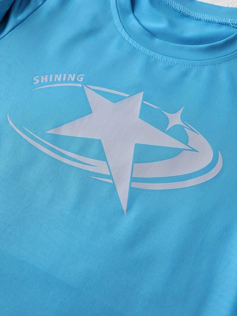 Casual Star Baskılı Crop Bluz