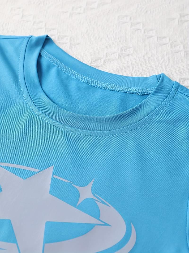 Casual Star Baskılı Crop Bluz