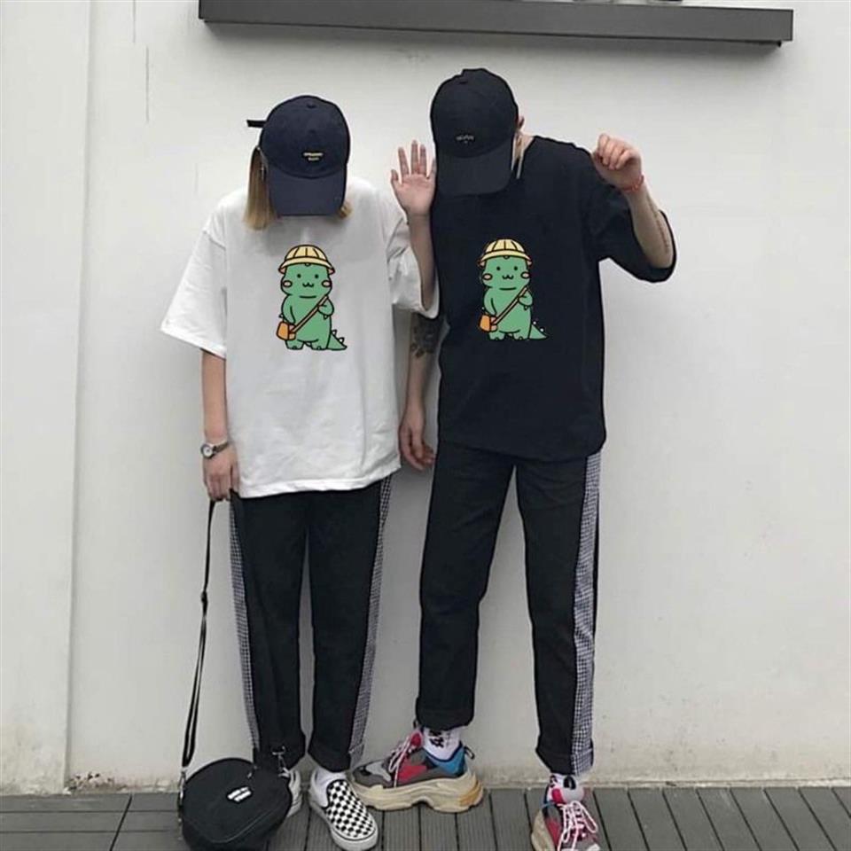 Çift Kombini Kawaii Dinosaur T-Shirt