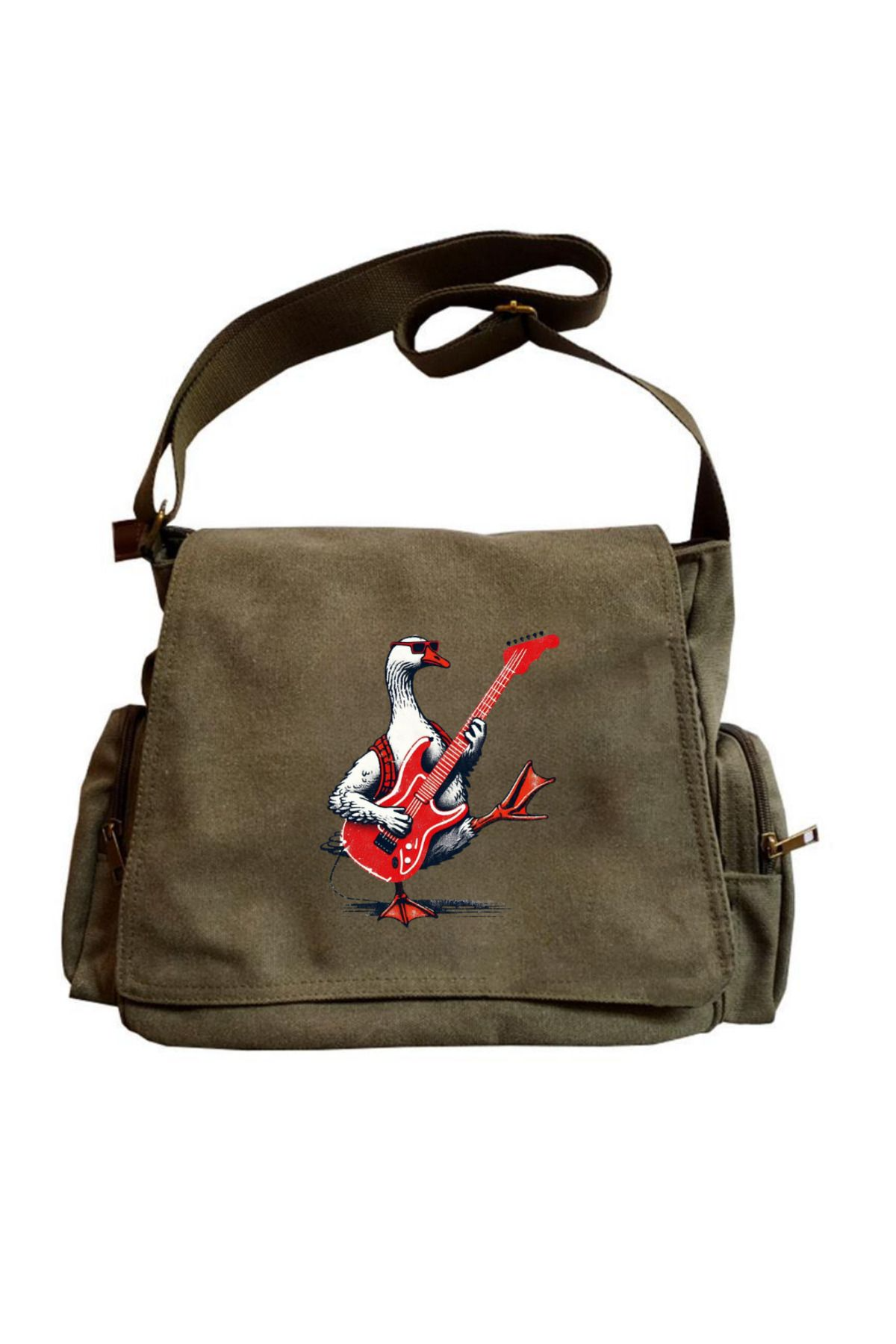 Cute Rock Animal Baskılı Unisex Postacı Çantası
