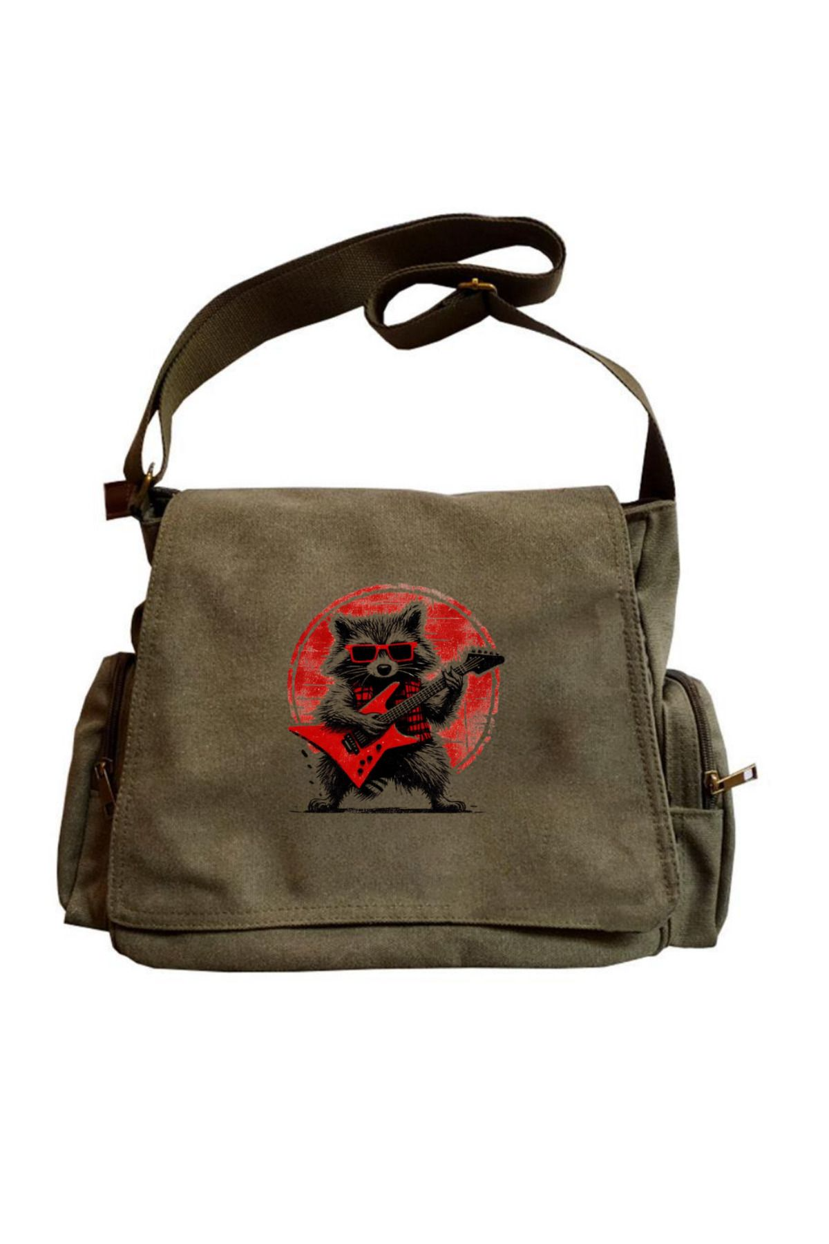 Cute Rock Animal Baskılı Unisex Postacı Çantası