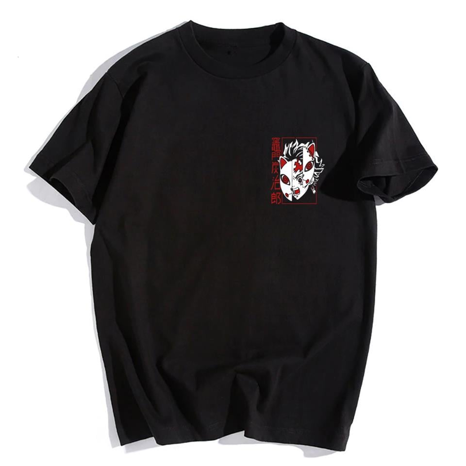 Demon Slayer Poster Baskılı Siyah Unisex Oversize T-shirt
