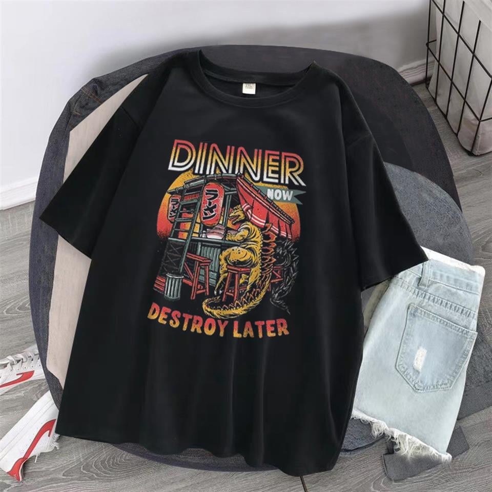 Dinner Siyah Unisex Oversize T-shirt