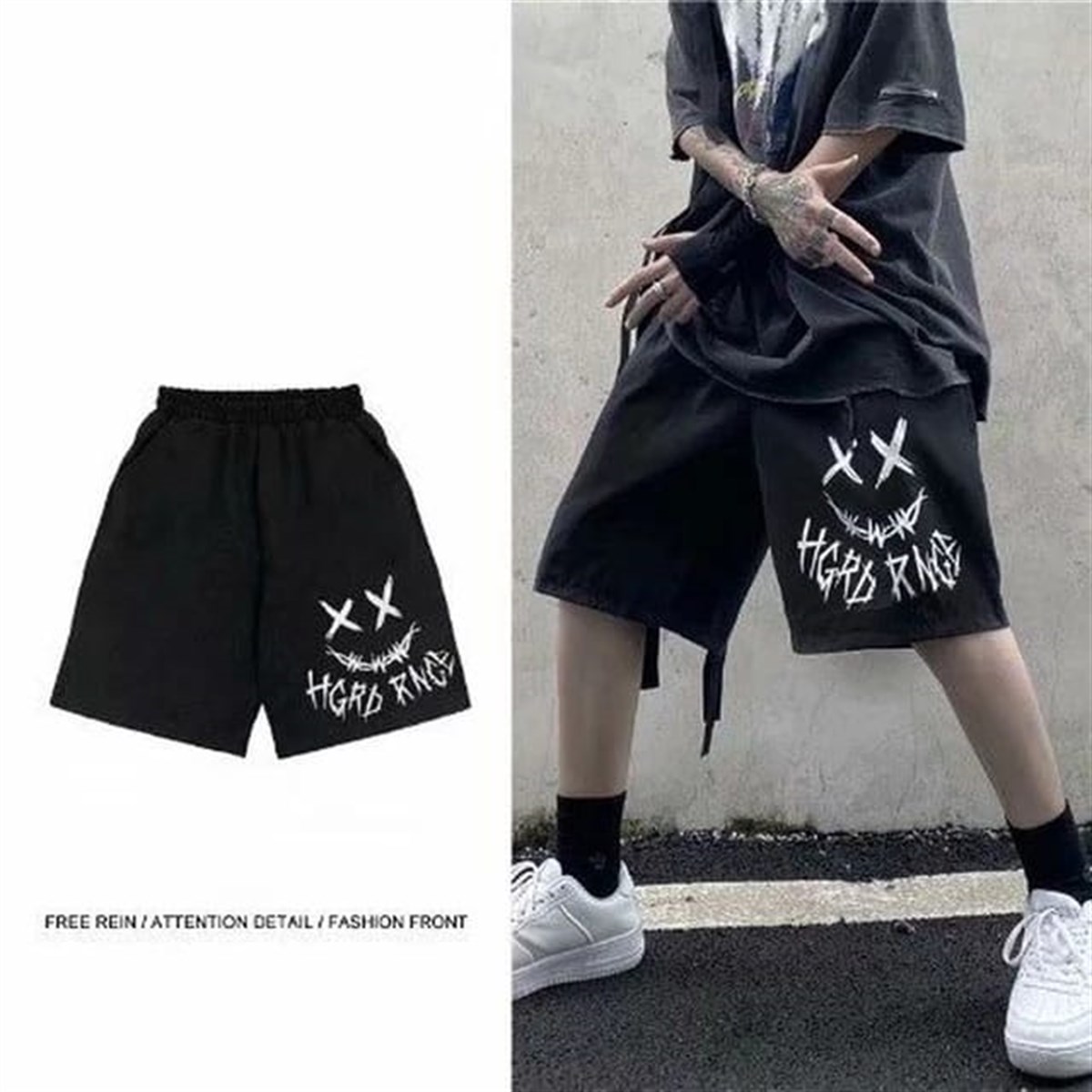 Gothic Harajuku XX Smile Unisex Şort