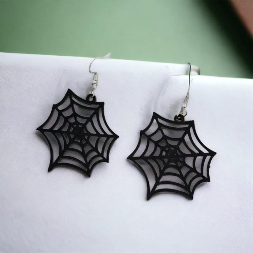 Gothic Örümcek Ağı Küpe