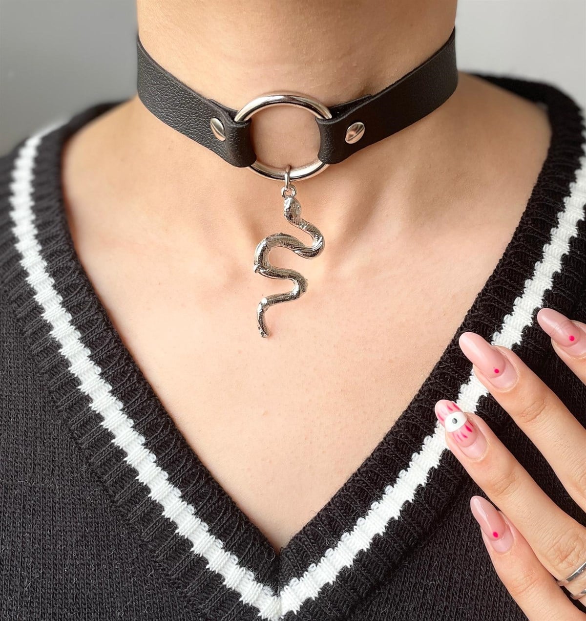 Gothic Snake Detay Choker